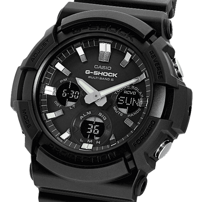 Casio Mens G-Shock Waveceptor Radio Chronograph Solar Watch GAW-100B-1AER