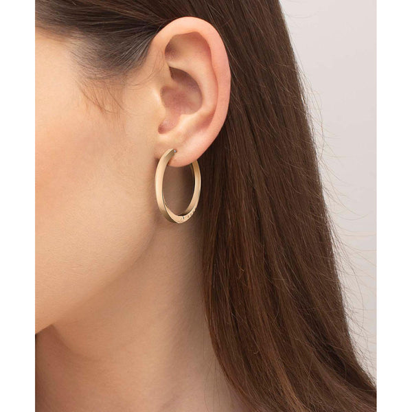 Boss Signature Rose Gold Coloured Hoop Earrings 1580163