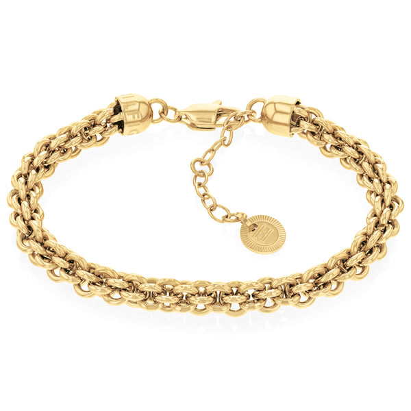 Ladies Tommy Hilfiger Gold Plated double link Bracelet 2780842