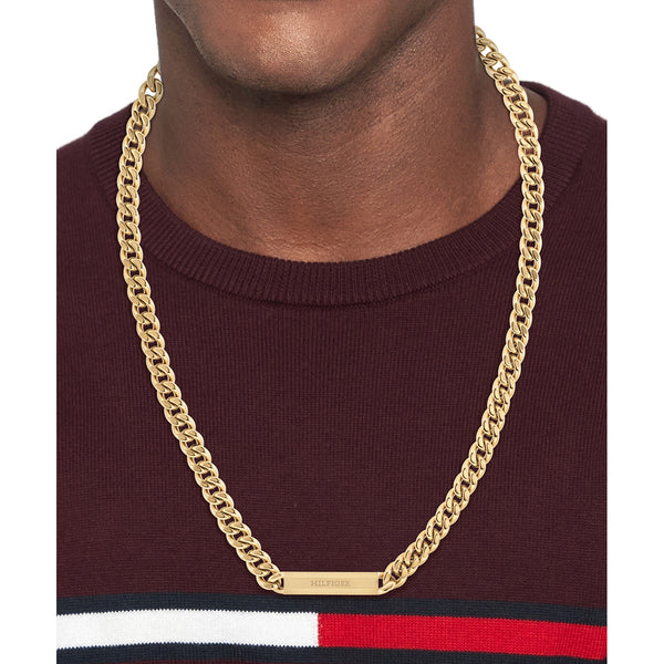 Mens Tommy Hilfiger Gold Plated ID chain necklace 2790578