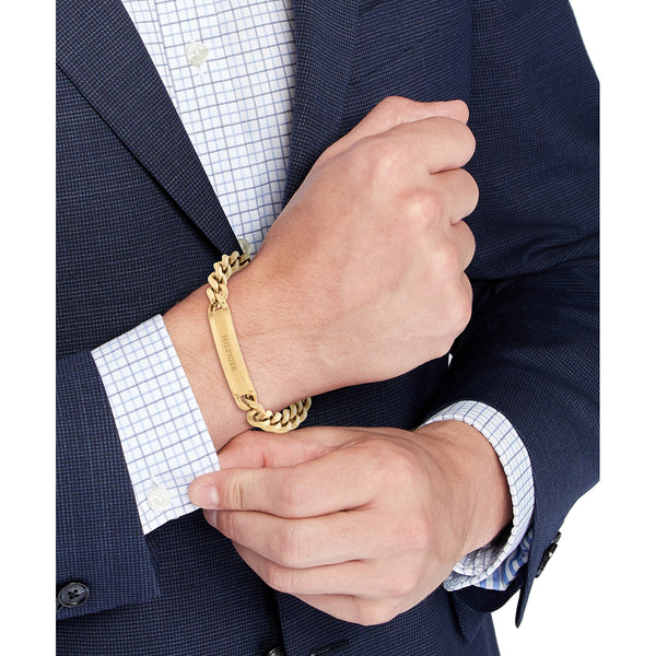 Mens Tommy Hilfiger Gold Plated ID Bracelet 2790580