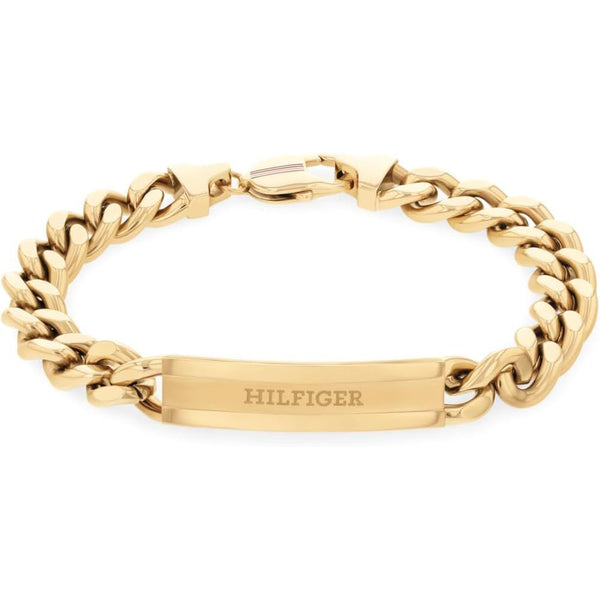 Mens Tommy Hilfiger Clash Gold Plated ID Bracelet 2790580