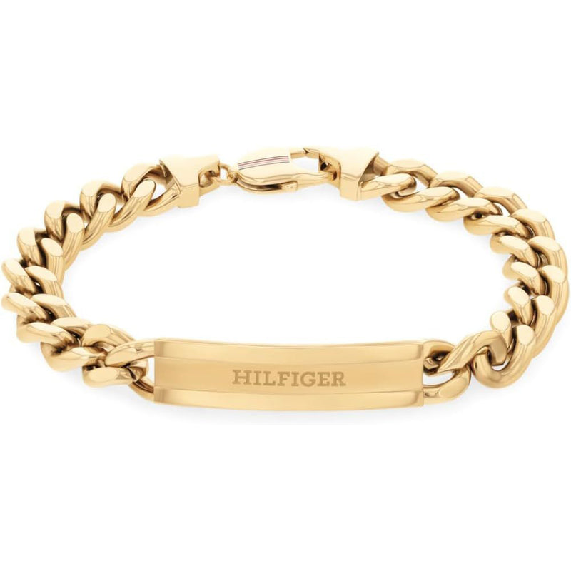 Mens Tommy Hilfiger Clash Gold Plated ID Bracelet 2790580