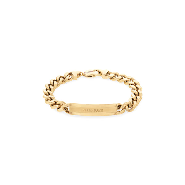 Mens Tommy Hilfiger Gold Plated ID Bracelet 2790580