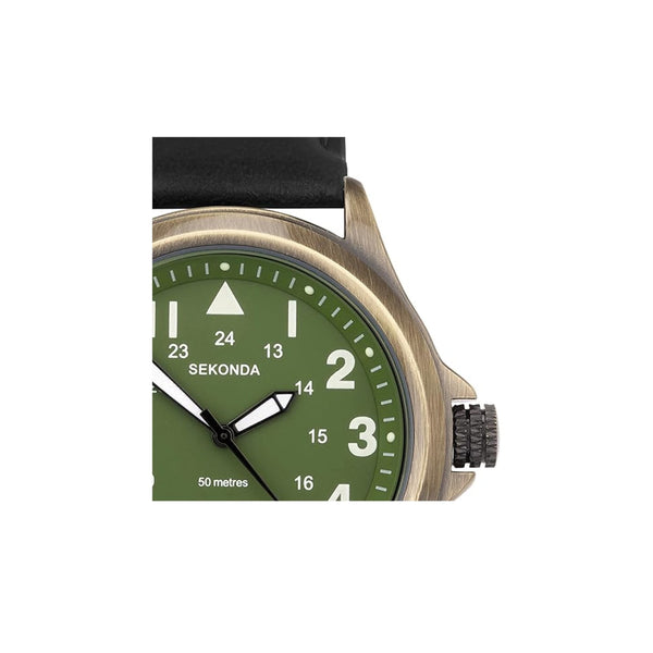 Sekonda Altitude Green Dial Black Strap Watch 30103