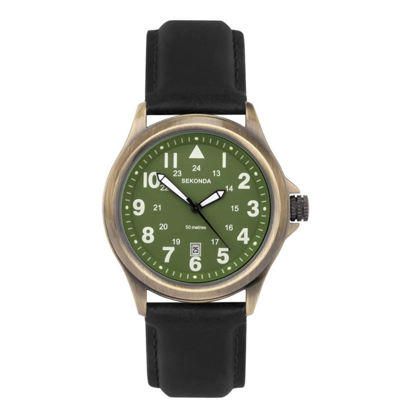 Sekonda Altitude Green Dial Black Strap Watch 30103