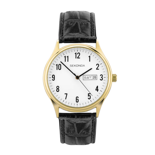 Mens Gold Plated Sekonda Watch 30123