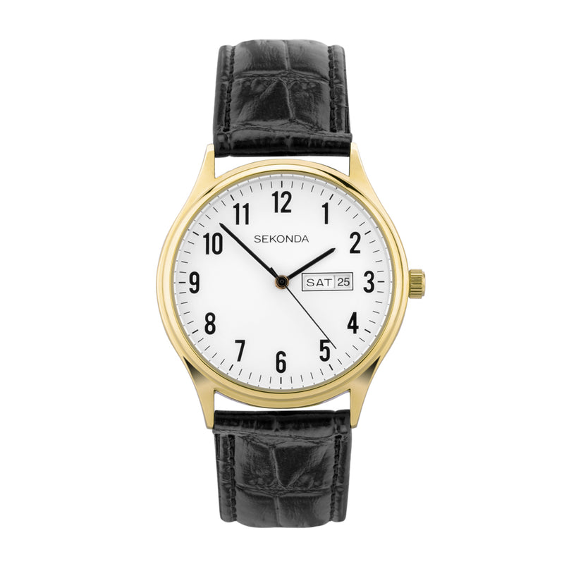 Mens Gold Plated Sekonda Easy Reader Watch 30123