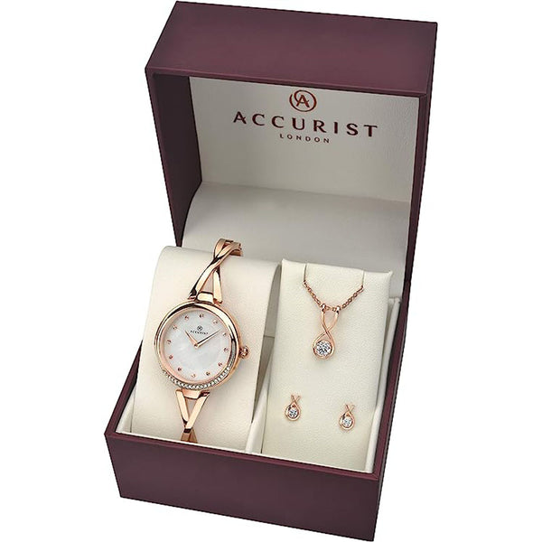 Ladies Accurist Watch & Jewellery Gift Set 8189G