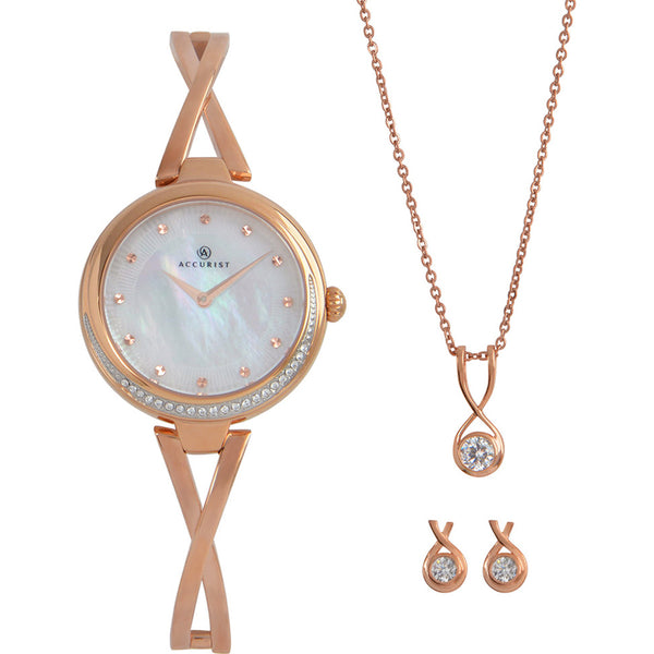 Ladies Accurist Watch & Jewellery Gift Set 8189G