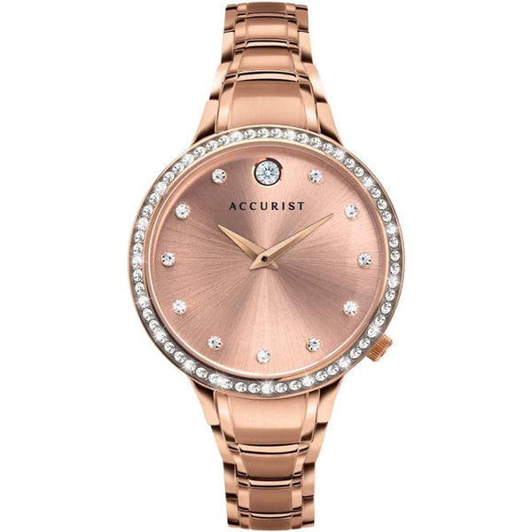 Accurist rose gold ladies watch clearance