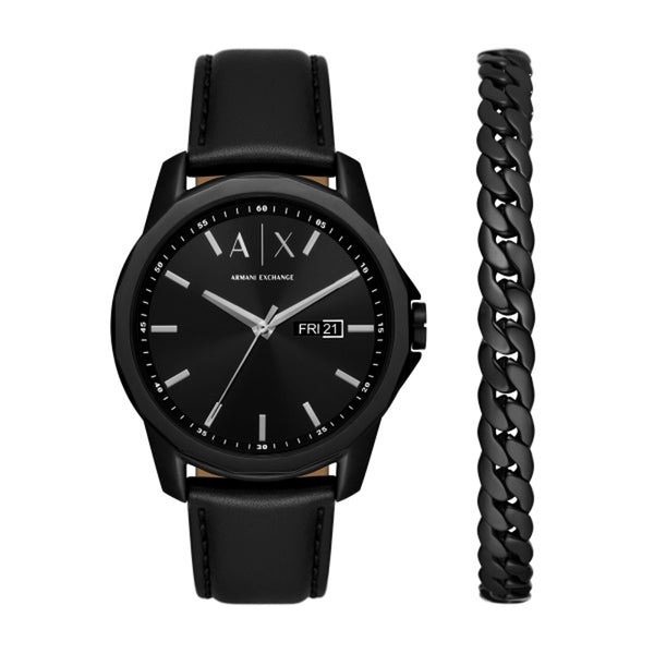 Armani Exchange Banks Black Dial Watch AX7147SET