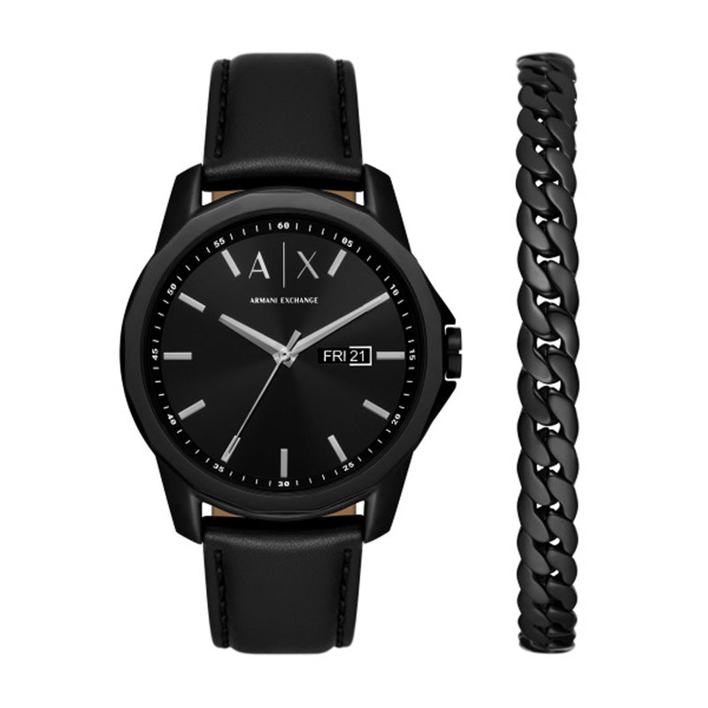 Armani Exchange Banks Black Dial Watch AX7147SET