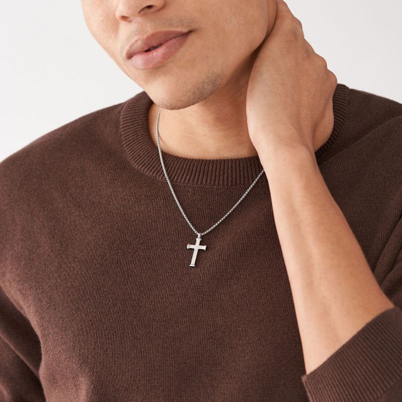 Fossil Men's  Meaningful moments Cross Necklace JF04401040
