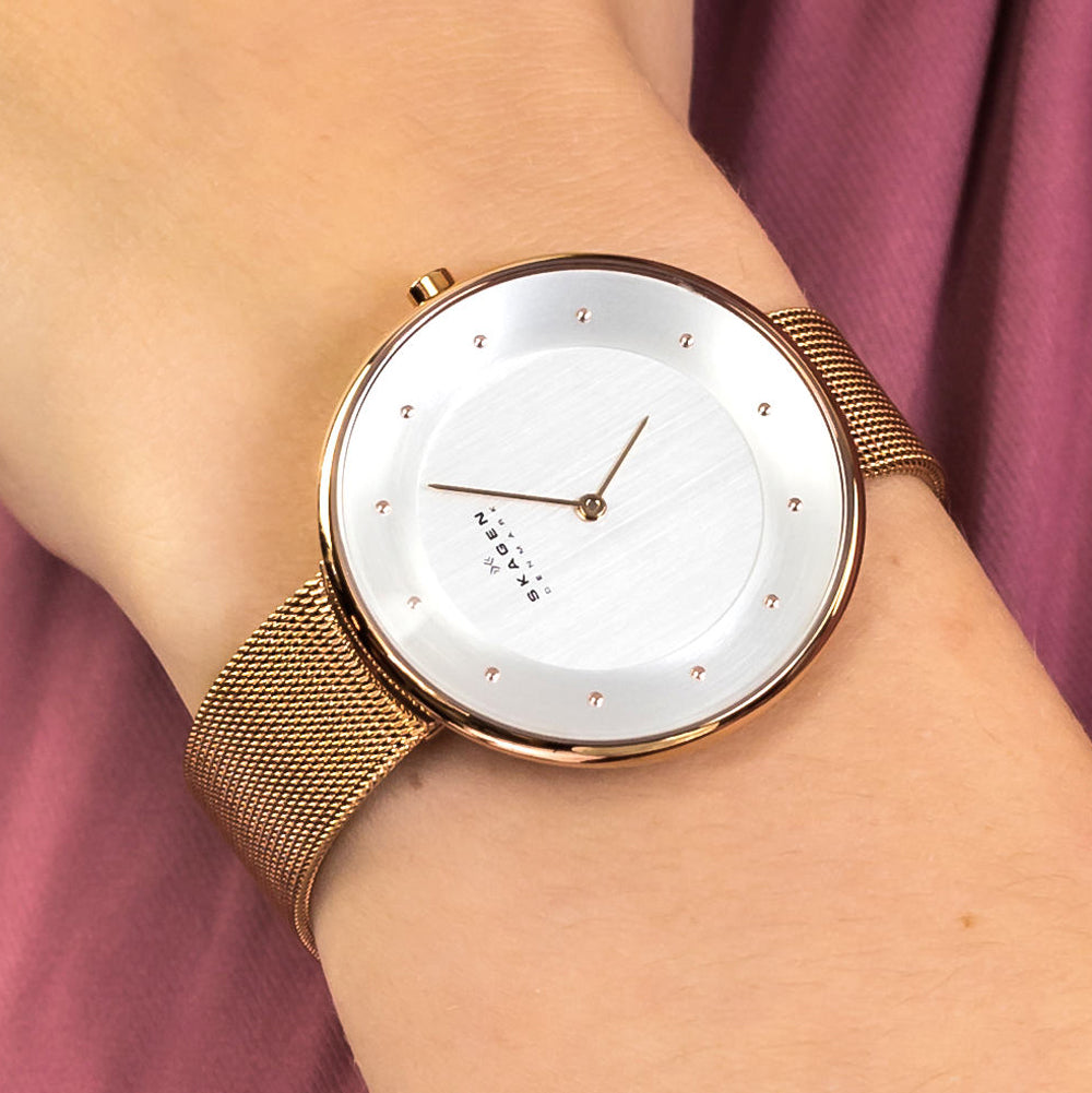 Skagen SKW2142 Gitte Rose-tone Stainless Steel Mesh Watch LOT OF 2 -PARTS/REPAIR Gitte Rose-Tone Steel Mesh Watch main image 3