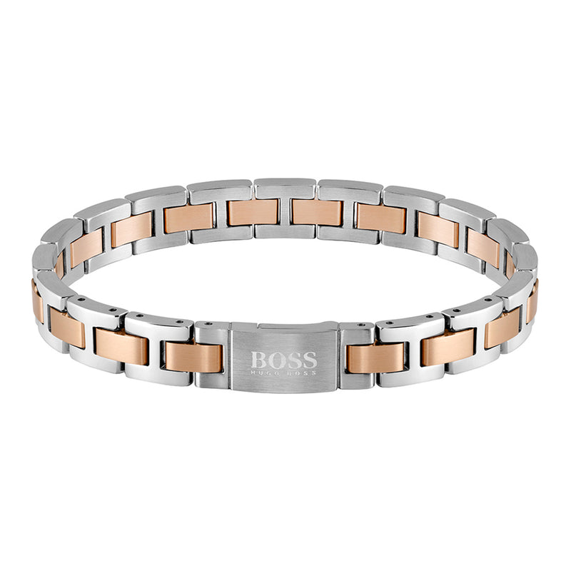 Hugo Boss Men Ionic Plated Black Steel & Black Plastic Bracelet 158010 -  Obsessions Jewellery