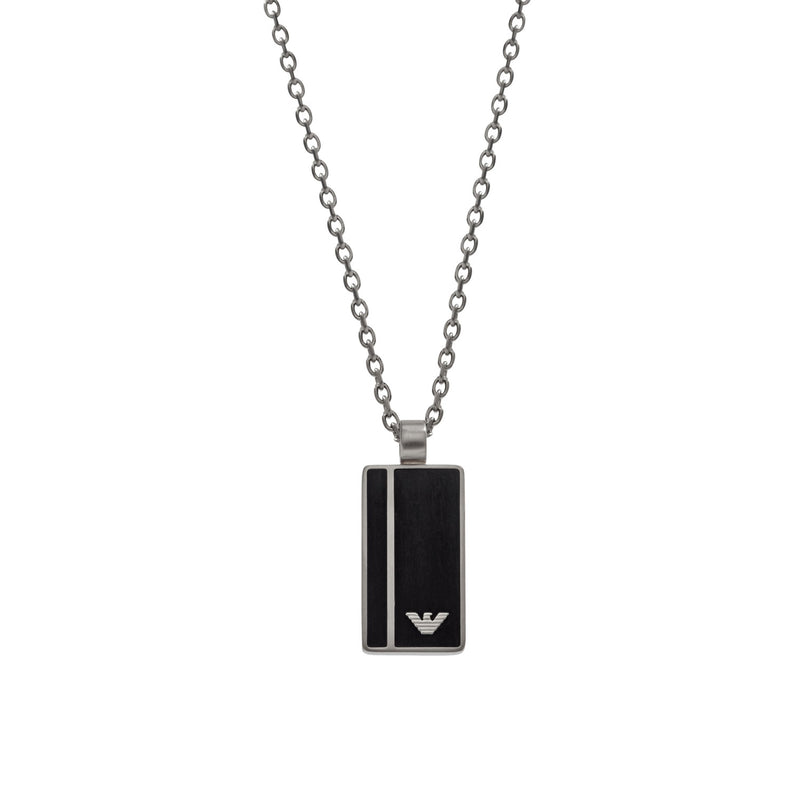 Emporio Armani Necklace for Men , Length: 525mm +/- 5mm / Size pendant:  18.4mm Silver Stainless Steel Necklace, EGS2605040 : Amazon.co.uk: Fashion