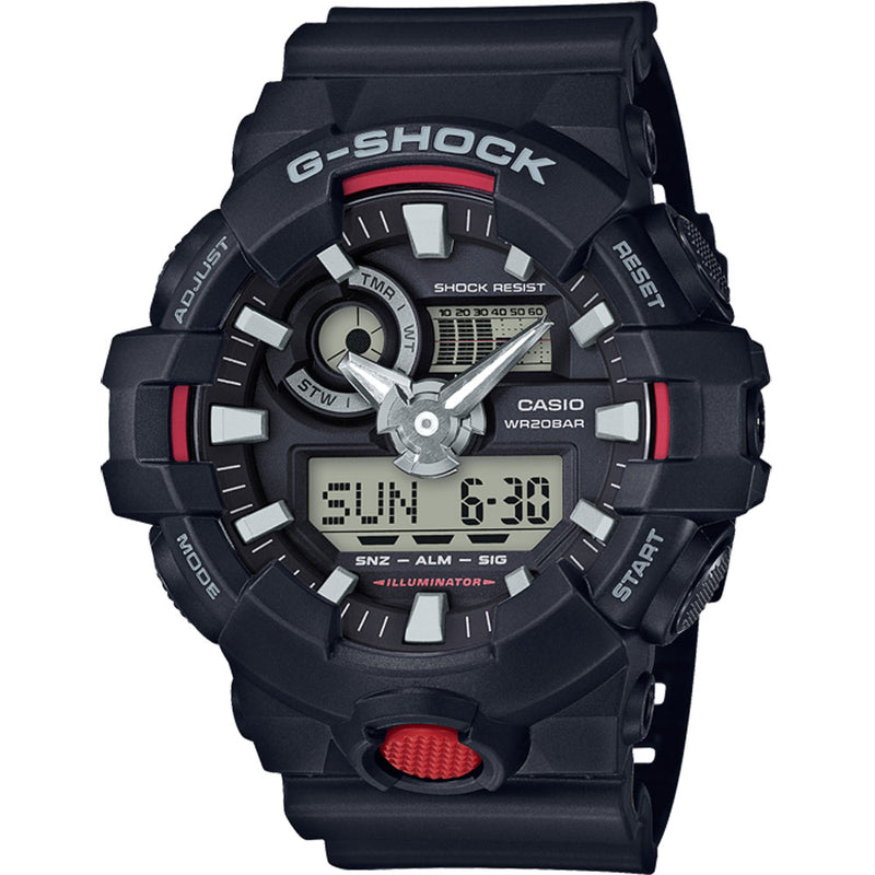 Casio Mens G-Shock Chronograph Alarm Watch GA-700-1AER