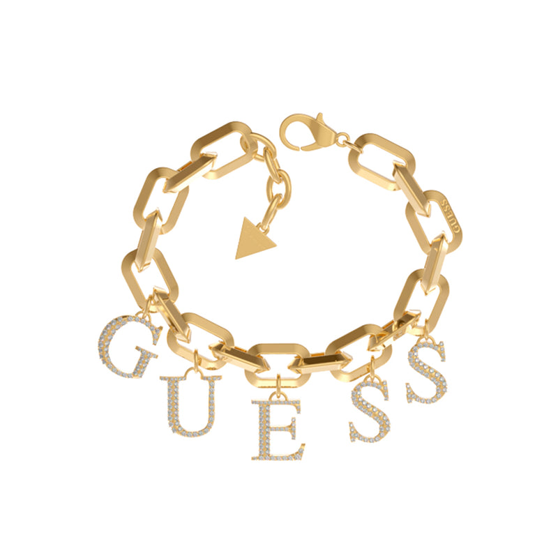 Guess Ladies Clear Bold Logo Bracelet JUBB02221JWYGL