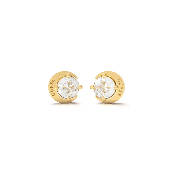 Guess Ladies Solitaire & Moon Studs Earrings JUBE01194JWYGT/U