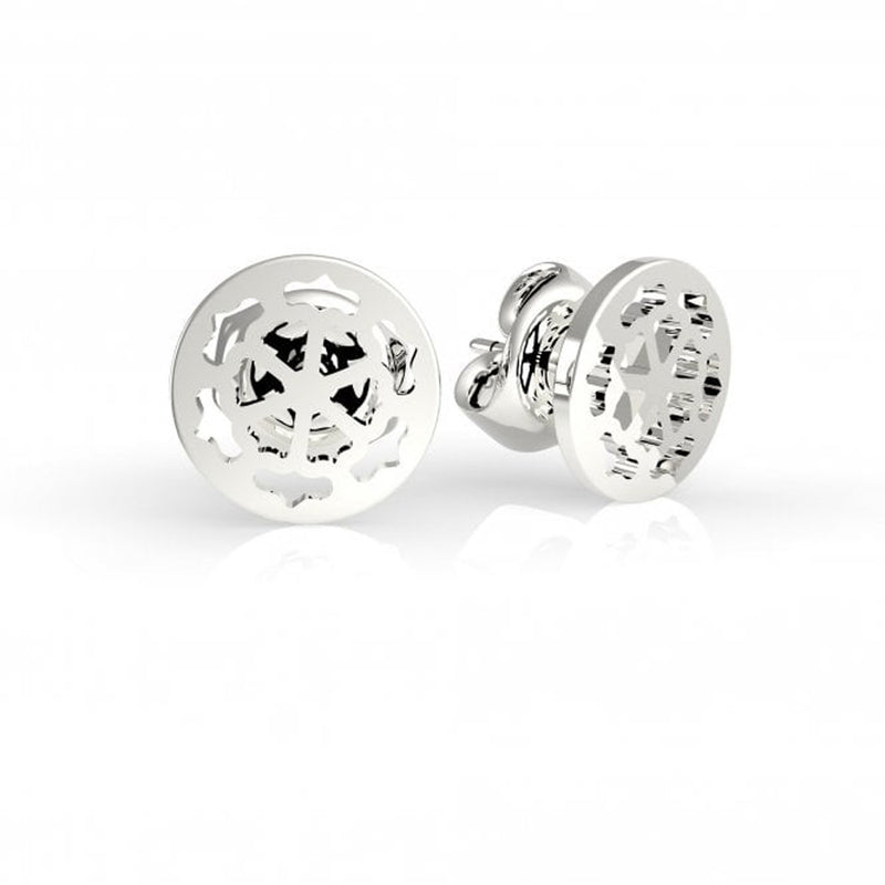 Guess Ladies Greek Peony Round Stud Earrings UBE29075