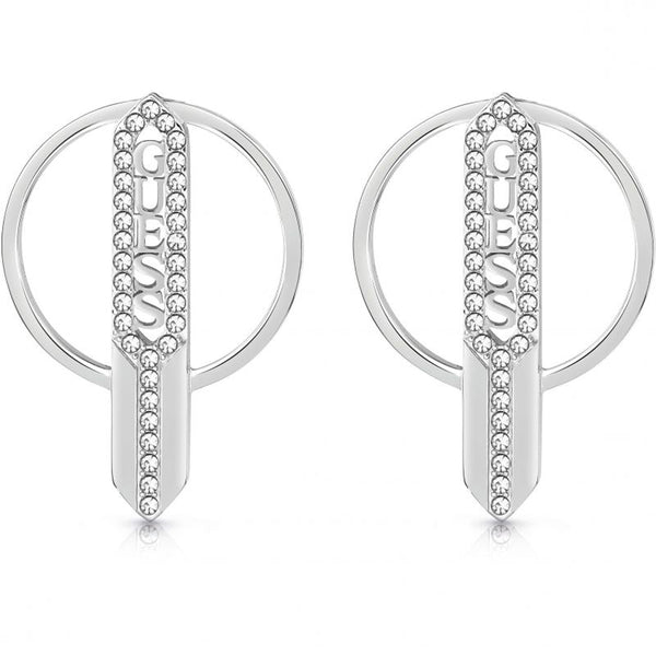 Guess Ladies Hexagon circular Hoops Earrings UBE29081