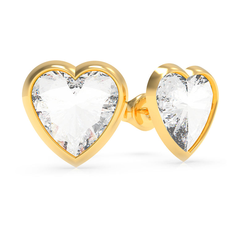 Guess Ladies Crystal Heart Stud Earrings UBE70040